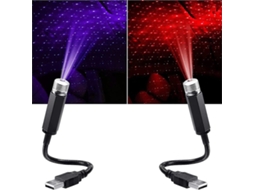 2 Mini Lâmpadas de Projeção Led Céu Estrelado Usb, Lâmpada de Projeção Estrelas Portátil Ideal para Carro, Casa e Festas BRILVIBERA