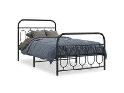 Bed Frame, Bed Frames Vidaxl Preto Metal (100 X 190 Cm)