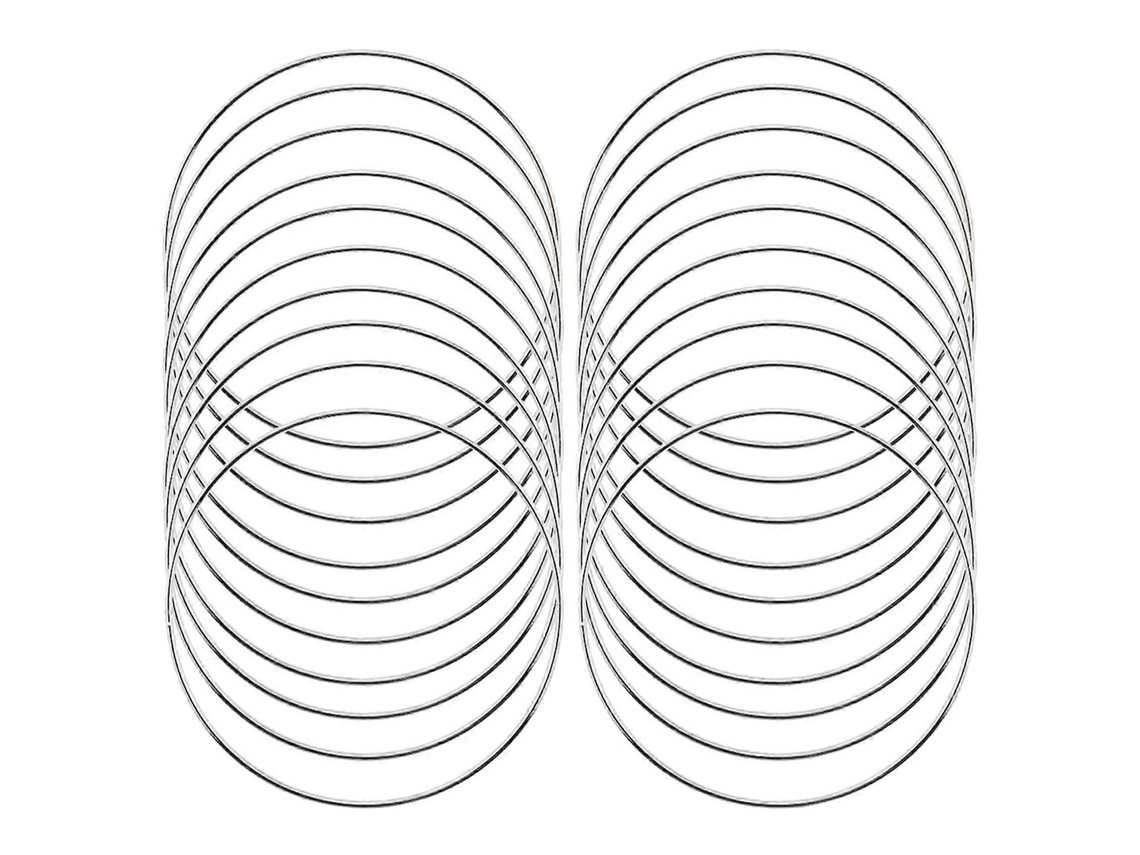 20 Anéis De Metal Prateados De 4 Polegadas Para Fazer Mandalas, Cestos E Artesanato