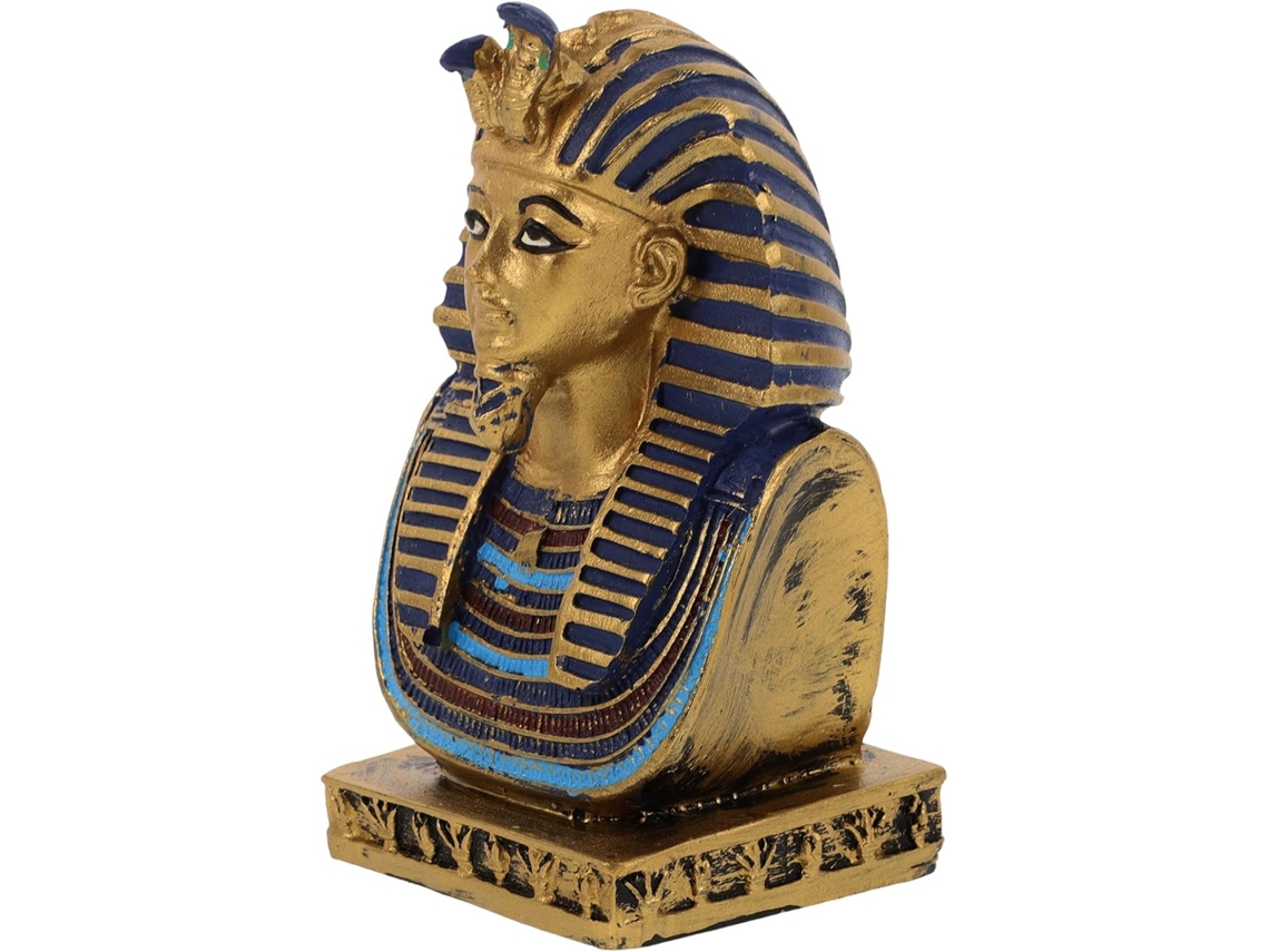 Busto Decorativo Egípcio Em Resina, Ornamento Compacto Para Interiores E Mesas, Design Do Faraó Tutancâmon Busto Decorativo Egípcio Em Gokoco