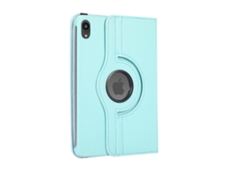 Capa Com Teclado Bluetooth Compatível Com Ipad Mini 1/2/3, Giratória 360°, Suporte Integrado, Cor Azul Celeste
