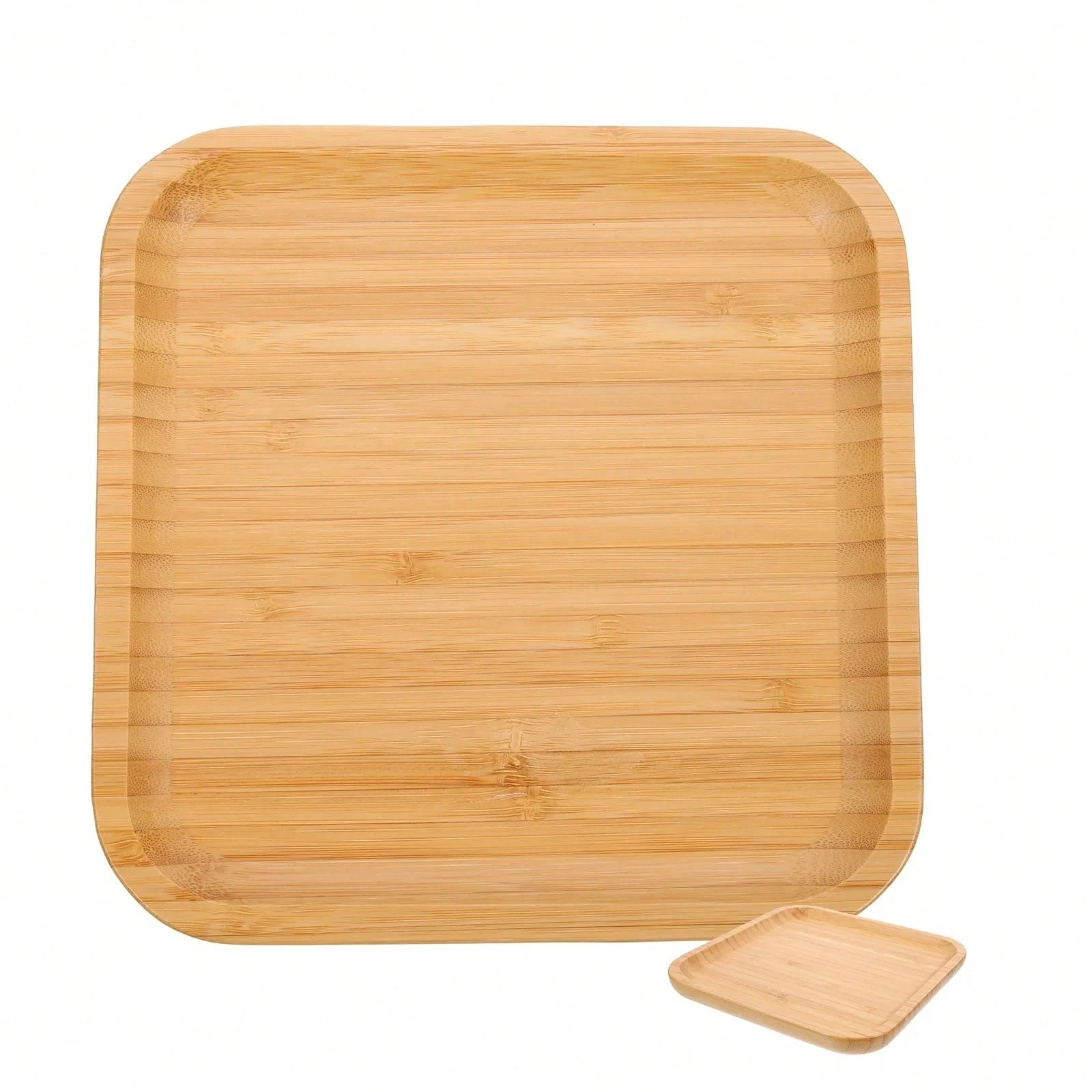 Bandeja de Bambu com Base de Cortiça para Chá Lanches e Sobremesas VOLTEDGE