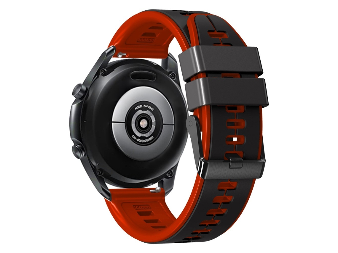 Bracelete Silicone Duas Cores 22Mm para Huawei Watch Buds/Gt 3 Se/Gt 3 Pro 46Mm Preto/Vermelho