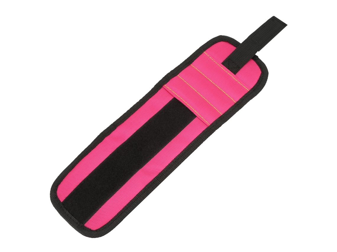 Pulsera Magnética Multifuncional Para Herramientas Com 2 Ímanes Bolsa Porta-herramientas Cinturón Kit (rosa)