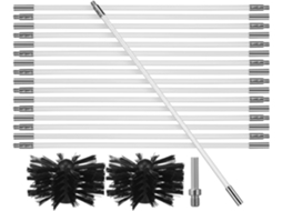 Kit De Limpeza De Dutos Com 18 Hastes Ajustáveis De Pp E Nylon.