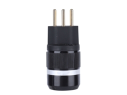 Aetheria conector de Alimentação Iec Ms150g Latão Dourado 24k Plug 3 Pinos para Cabos 6mm 18mm