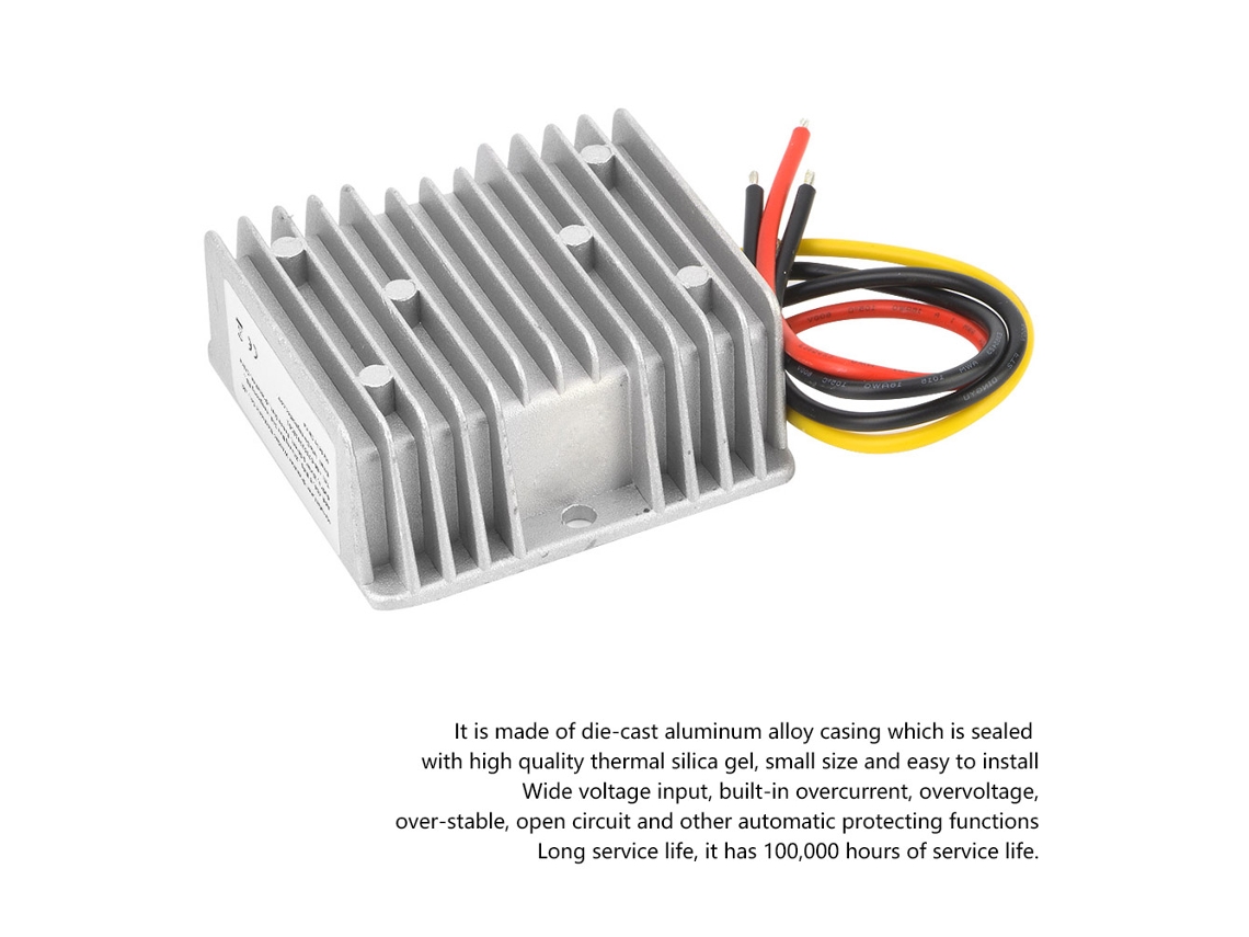 Laxiscreed Conversor Dc 36v Para 12v 10a 120w Com Carcaça De Alumínio
