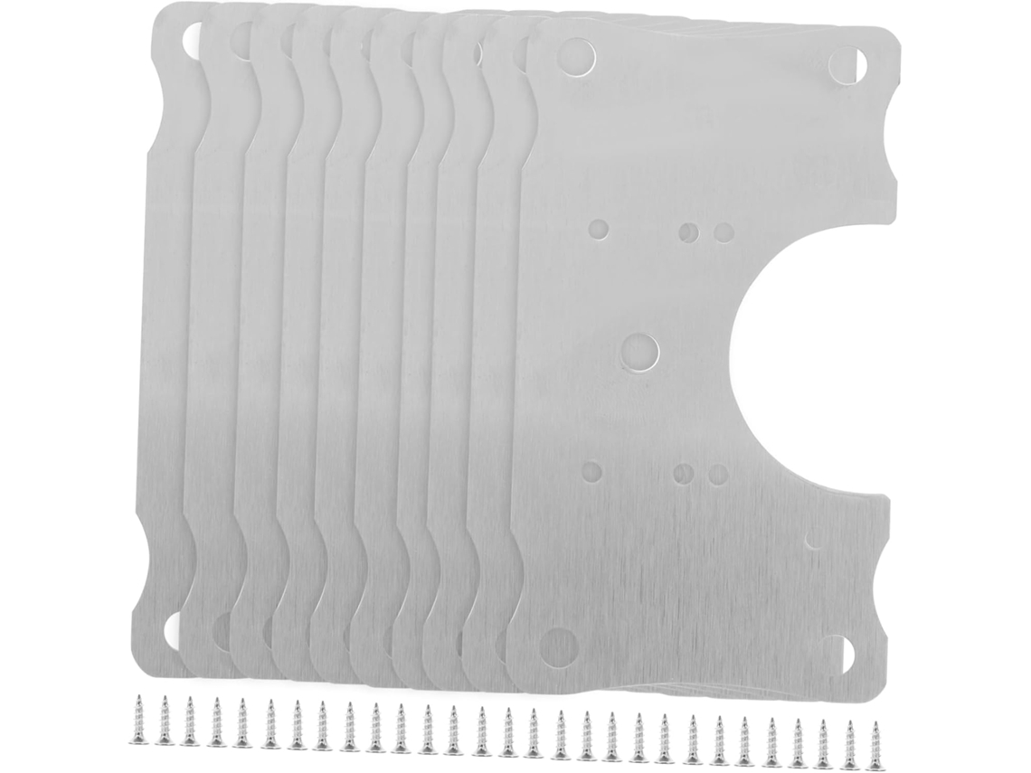 Kit Com 10 Placas De Reparo Em Aço E Para Ocultas Armário Fácil