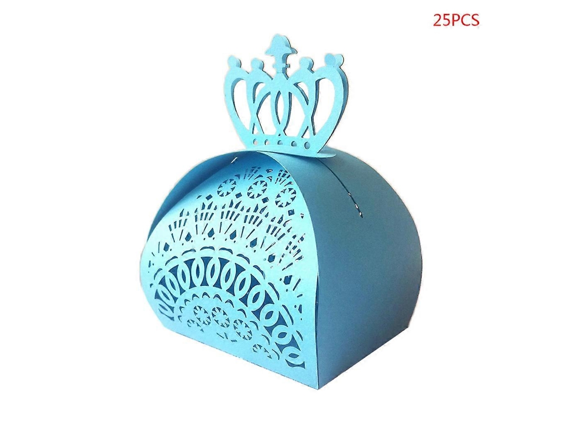 Pacote Com 25 Caixas De Chocolate Vazadas Com Corte A Laser Em Formato De Coroa Para Chá De Bebê E Casamento. Hengjian