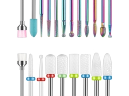 Kit 19 Brocas Unhas 2,4mm para Gel, Acrílico, Carbeto Tungstênio ZYBLSSBB