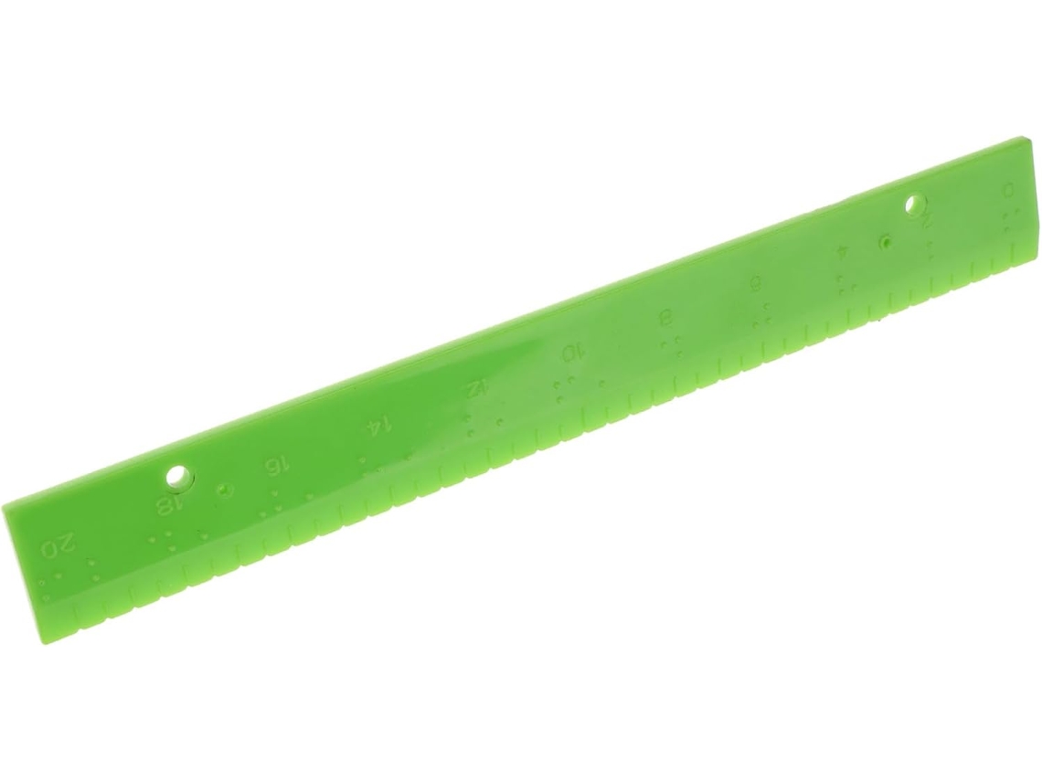Régua Tátil De Medição Em Pvc Verde Alasum Para Deficientes Visuais