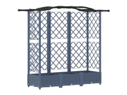 Conjunto 1 Canteiro De Jardim Elevado Vidaxl Cinzento Polipropileno (163 X 40 X 123 Cm)