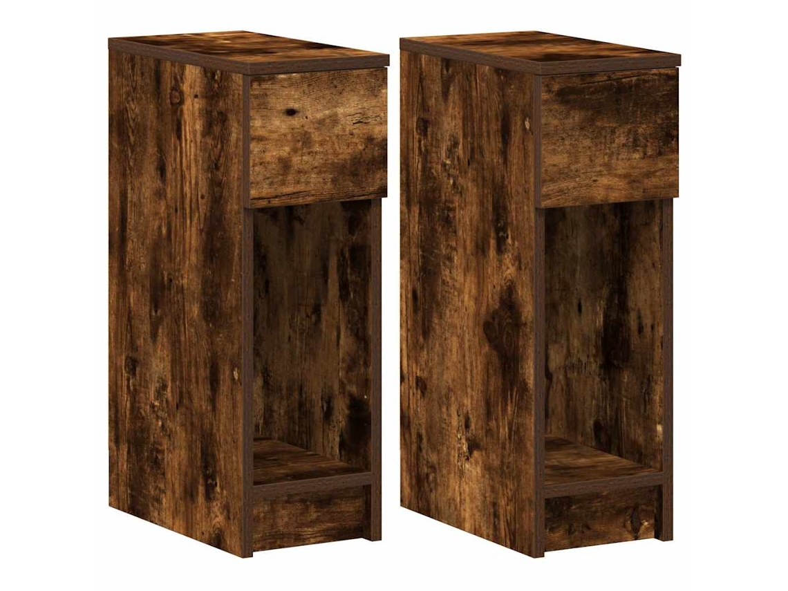 Bedside Cabinet, Bedside Cabinets Vidaxl Marrom Madeira Processada (n/a)