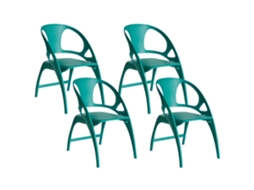 Sillas Plegables Para Interior Y Exterior Beliani Nemi De Polipropileno Verde 59x53x80