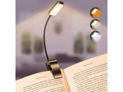 Luminária De Leitura Recarregável Para Ler Na Cama – Proteção Os Olhos, 3 Temperaturas De Cor, Intensidade Continuamente