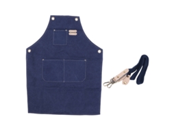Delantal De Lona Ajustável Com Espalda Cruzada Para Cozinha E Churrasco Com Bolsos Azul