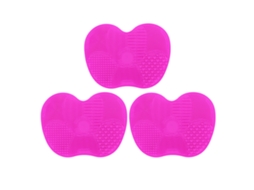3pcs Tapete De Limpeza De Pincéis De Maquiagem Em Silicone Com Projeções Variadas Para Todos Os Pincéis E Esponjas