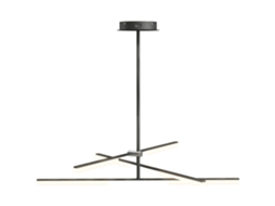 Candeeiro Suspenso Moderno Candeeiro de Teto Led com Ângulo de Luz Ajustável Pantalla de Acrílico Ø100x79cm Preto BTFORUS