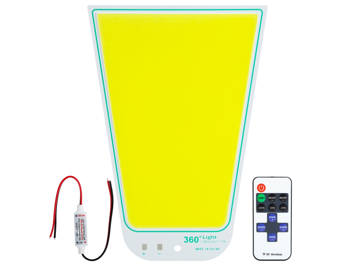 Painel De Luz Led Cob Com Controle Remoto Para Acampamento Ao Ar Livre