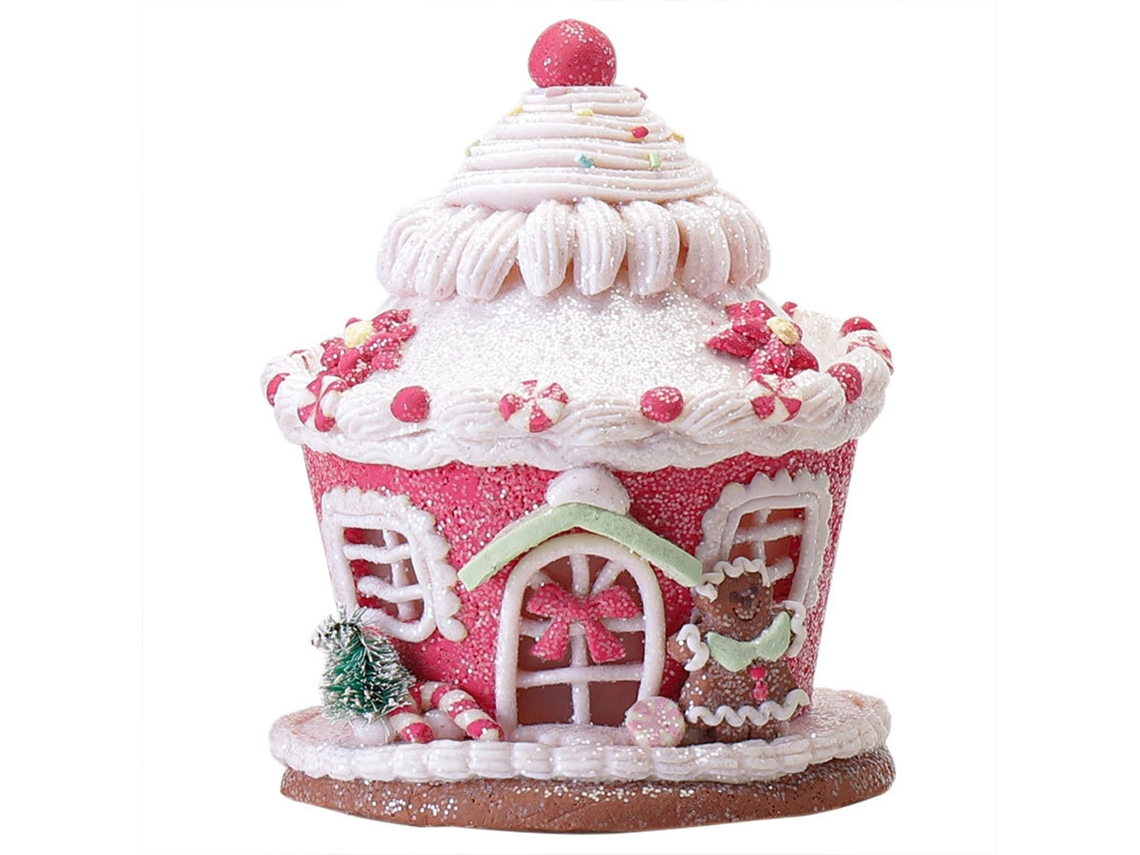 Enfeite de Árvore de Natal Decorativo para Casa de Gengibre com Castelo Árvore de Doces
