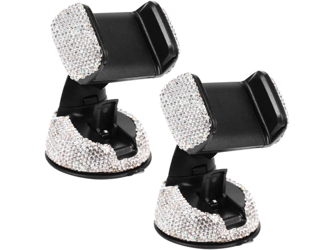 Suporte Para Celular Com Strass, 2 Peças, Para Meninas, Com Encaixe Para Saída De Ar.