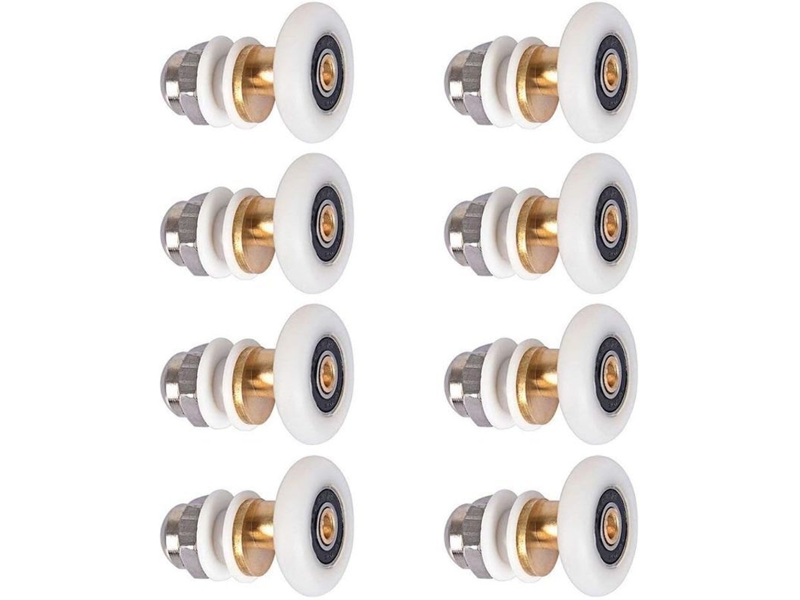 2026rebe ruedas para Porta de Ducha 23mm, 8 Peças, Compatíveis com Portas Deslizantes e Curvas, Diâmetro 23mm