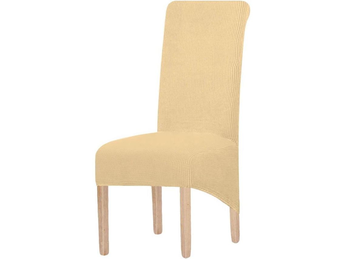 Tapa Para Silla De Comedor Jacquard Con Gran Elasticidad Color Beige 2 Piezas