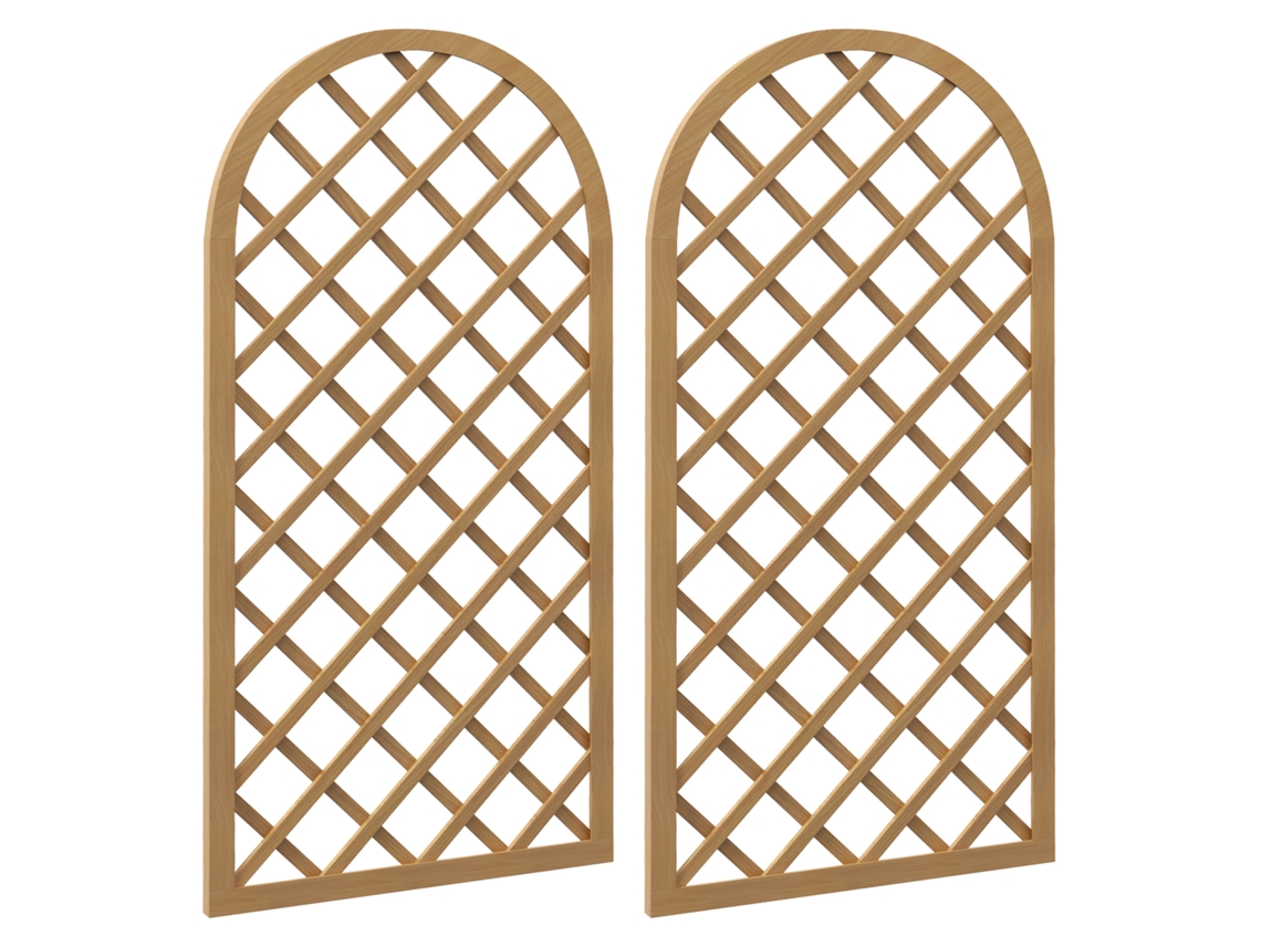 2 painéis de treliça de madeira, arco, 60x120cm BTFORUS
