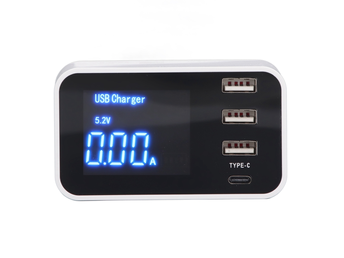 Carregador Usb Laxiscreed Com Visor Digital Led E Compatível Com 100-240v