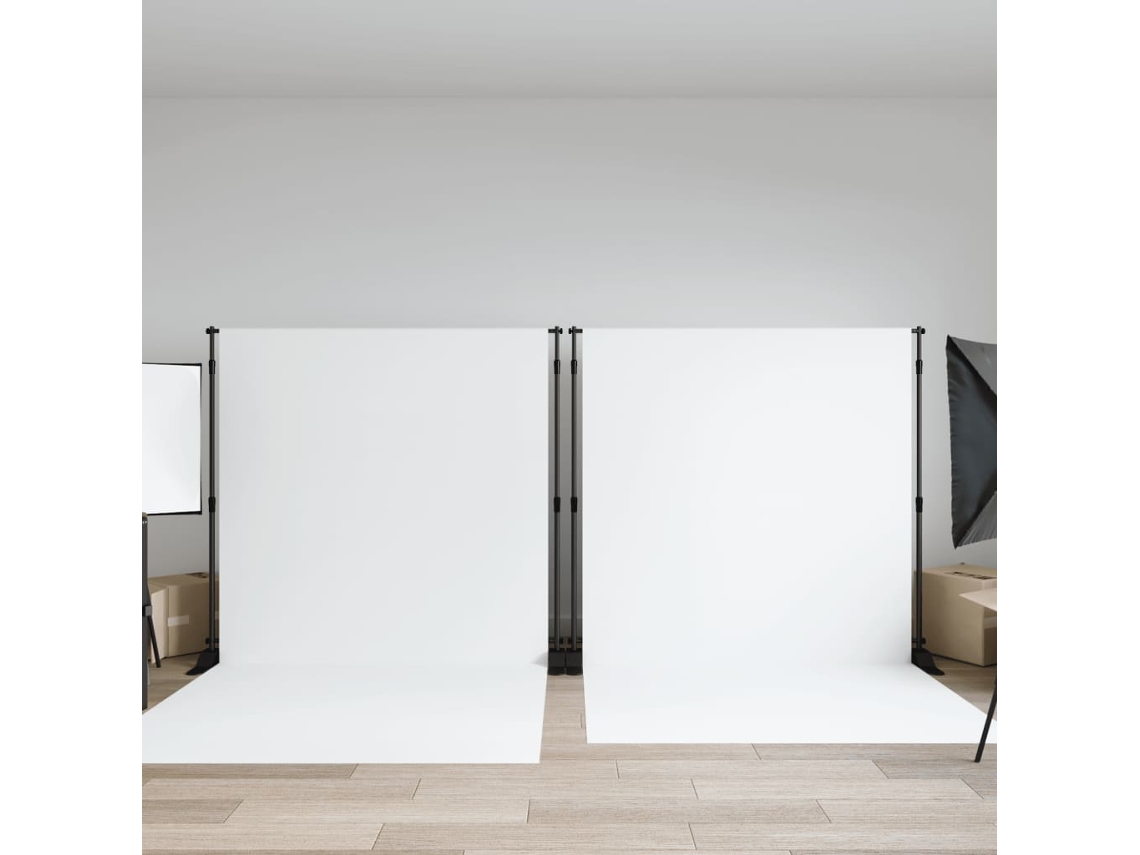 Vidaxl Suportes Para Fundos Fotográficos 2 Pcs 254x243 Cm Aço Preto