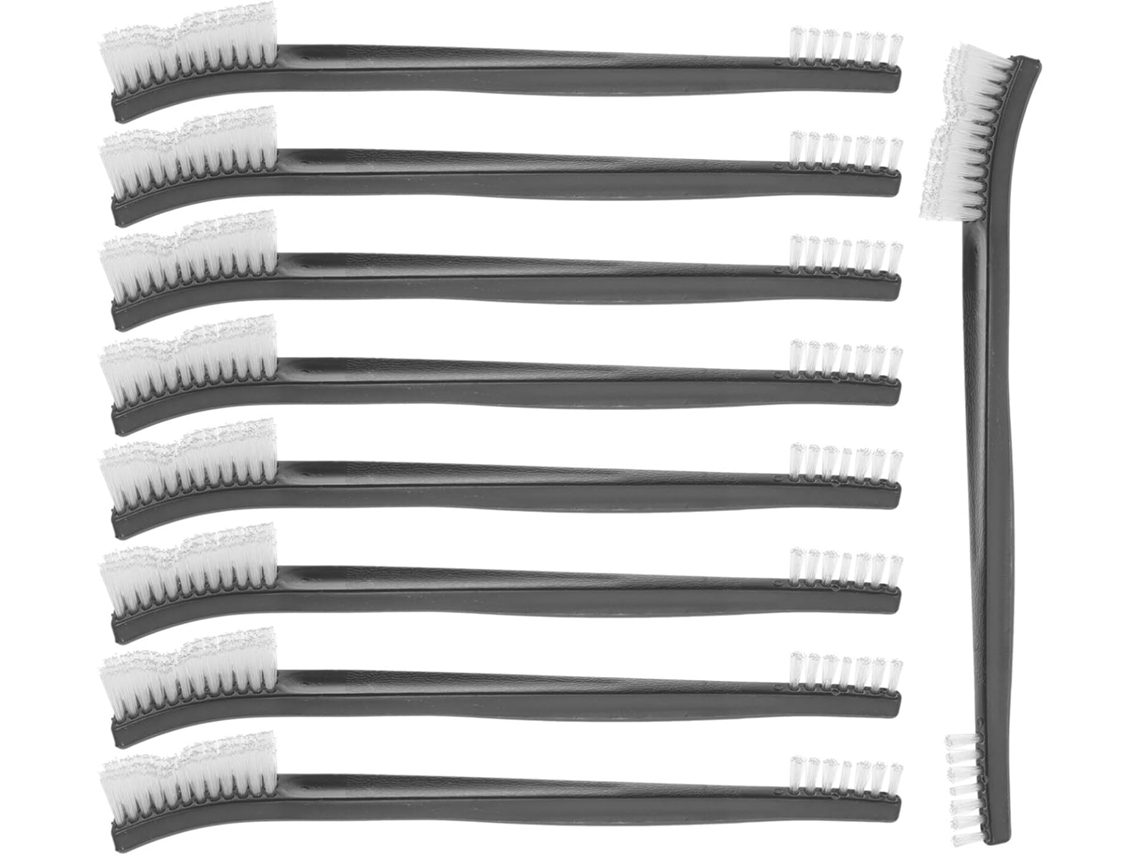 Conjunto De 9 Escovas De Limpeza De Plástico Preto Com Ponta Dupla