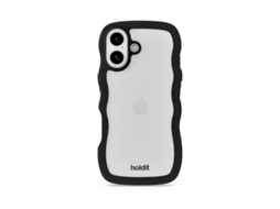 Capa Para Iphone 17 Com Estampa Ondulada Preta/transparente
