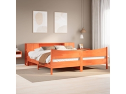Vidaxl Cama Sem Colchão 200x200 Cm Pinho Maciço Castanho-mel