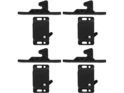 Fecho De Segurança Para Armários Com Mecanismo Abertura Por Tração, Em Abs Preto, Conjunto Com 4 Unidades, Design De