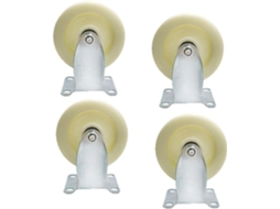 Om Freios Para Carrinhos Industriais Com Parafusos, P, 100 Mm, 4 Peças, Nylon, Borracha, Com Freio, Giratórios