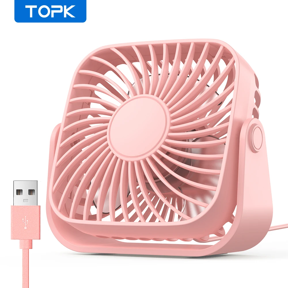 (rosa) Mini Ventilador Portátil Usb Silencioso De 4 Polegadas Com Três Configurações De Velocidade