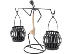 Castiçal Moderno De Ferro Com Figuras De Meninas Carregando Duas Lanternas, Enfeite Decorativo Para Gokoco