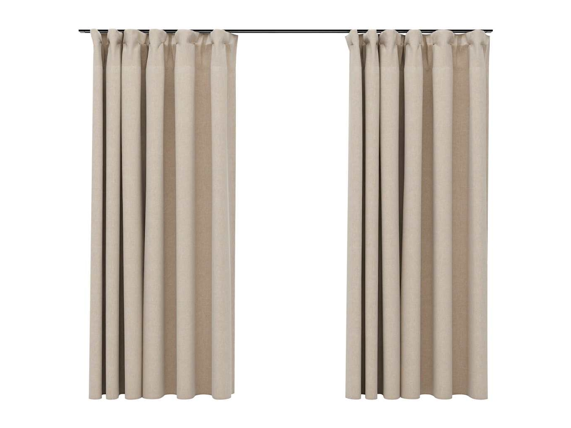 Curtain, Curtains Vidaxl Bege Tecido (140 X 175 Cm)