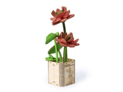 Modelo 3d Em Madeira, Com Desenho De Flor De Lótus. 107 Peças. 10x8x22 Cm.