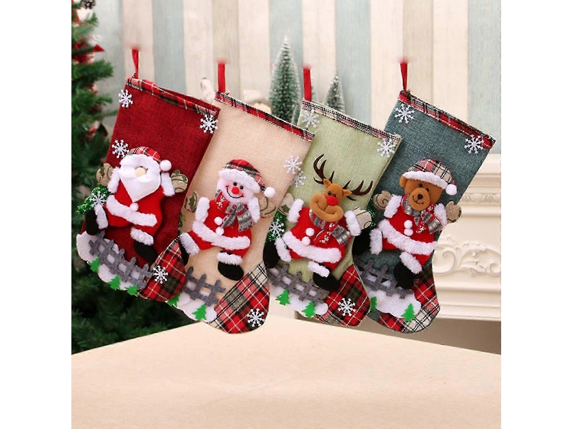 4 Meias De Natal, Meias De Natal, Meias De Natal Para A Família... Olysi Shop