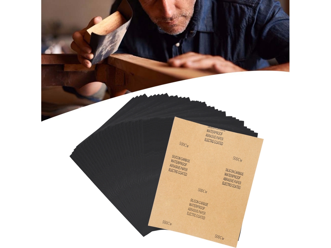 Papel De Lija Impermeável Cw 500-2c 100pcs Para Carros E Móveis, Folha De Lija Abrasiva