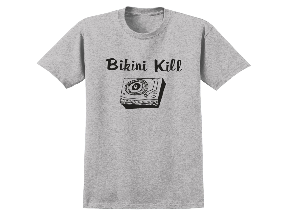 Bikini Kill Record Player T shirt ROCKINSTONE Unisex Adults Best Sellers Size:m (grey)