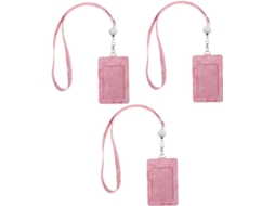 De 3 Porta-crachás Nuobesty Em Pu Com Estampa De Mármore, Porta-identificação Retrátil Para Estudantes E...