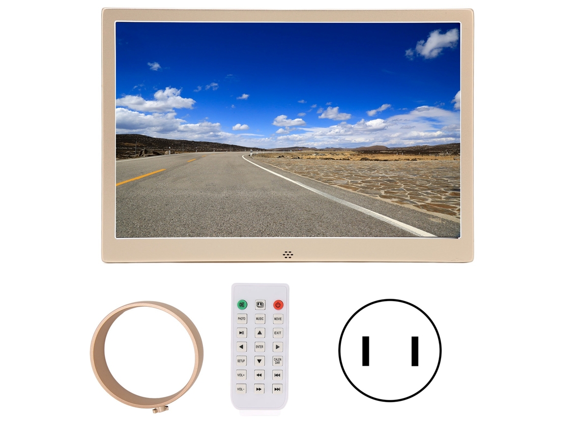 Quadro de fotos digital com reprodução de vídeo HD 1080p e tela touch EOOCOO