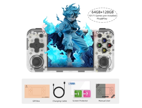 Console Retrô Portátil 3,5? Tela Ips 640×480, 3300mah, 5000 Jogos, Videogame Branco T Com 64gb Ou 128gb Van Der Rich