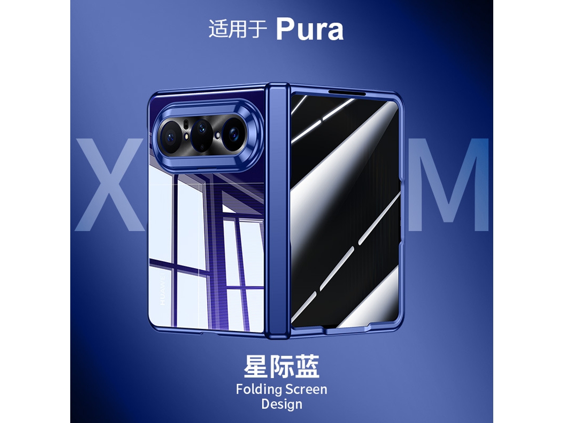 (azul Anti-espião Huawei Puraxmax Classic Edition) Caso De Telefone Mola De Eixo Médio Chapeamento De Sucção Magnética Caso Membrana Integrada