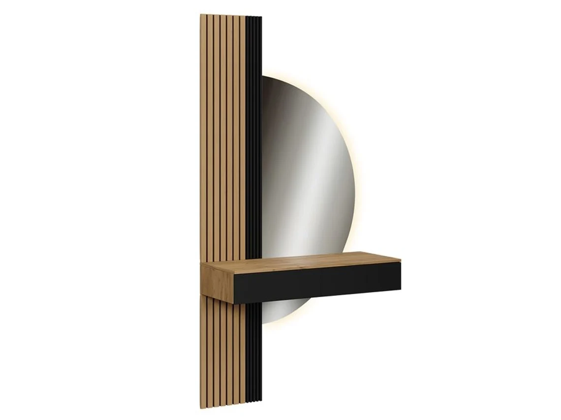 Coiffeuse Melina, 100cm Com Espelho Led, Carvalho/preto, Vicco 58445