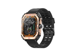 Smartwatch de 2 02 Polegadas Rastreador de Fitness À Prova DÁgua Ip68 para Iphone e Android Preto Dourado YEMAESRE