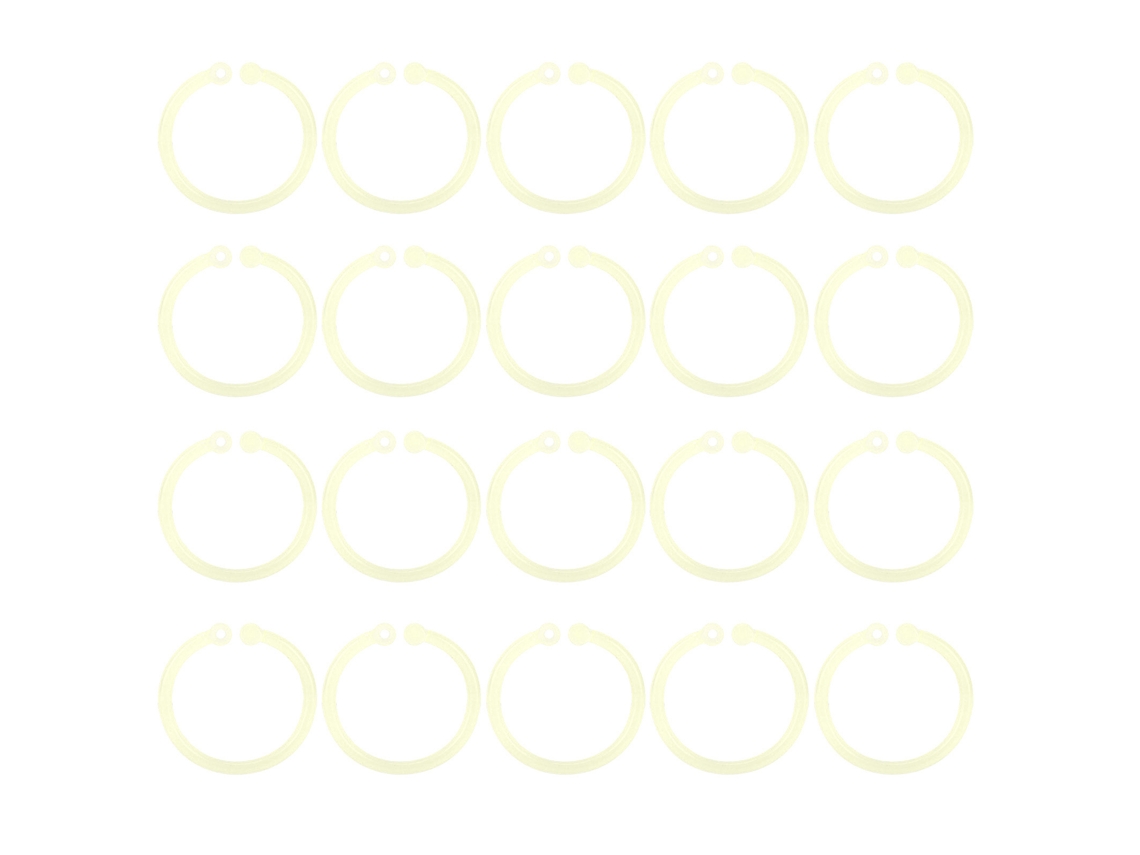 20 Anéis Plásticos Transparentes Flexíveis Para Anéis De Livros Folhas Soltas Escola E Escritório Amarelo