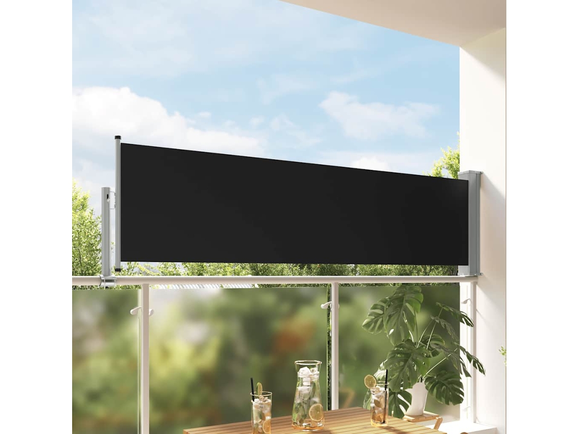 Vidaxl Toldo Lateral Retrátil Para Pátio 80x300 Cm Preto